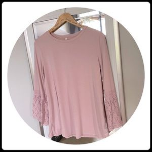 Lace Bell-Sleeve Top